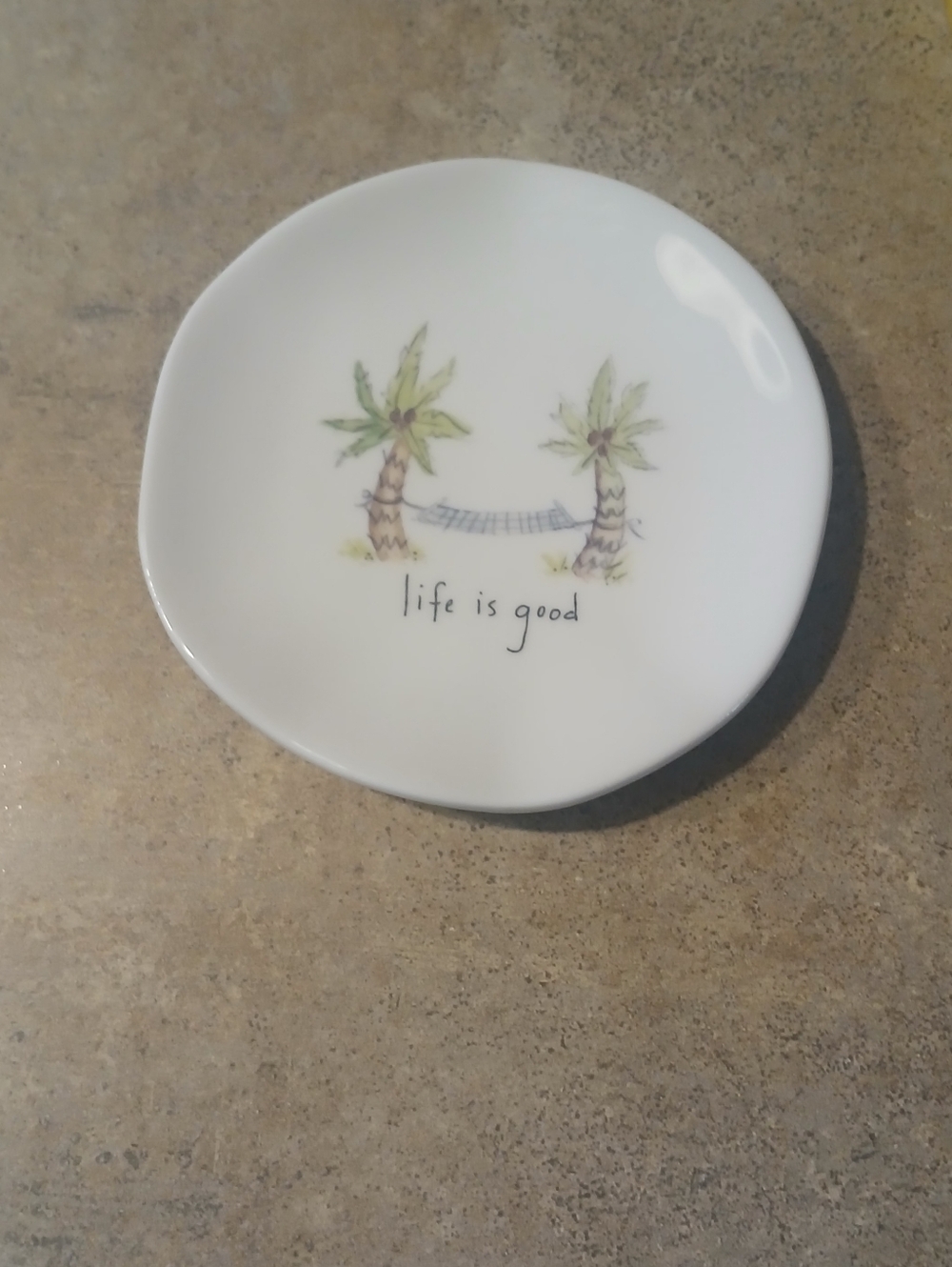 Palm Tree With Hammock Trinket Plate